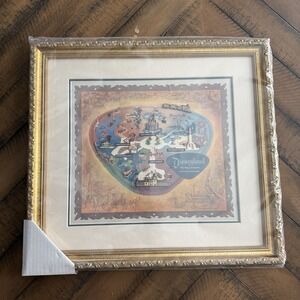 Disneyland Park Map Framed Pin Set 1956 COA Edition Size 1500